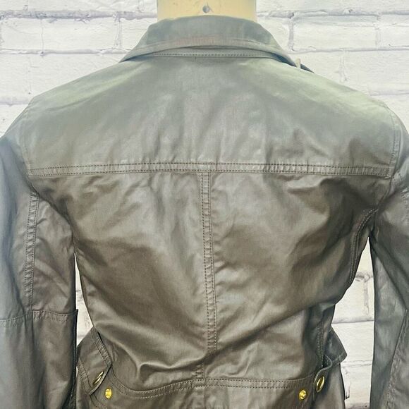 J. Crew Womens Army Green Full Zip Buttoned Cotton Military Jacket Size XS - Picture 4 of 7